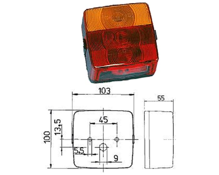 Reserve-glas-achterlicht-unit